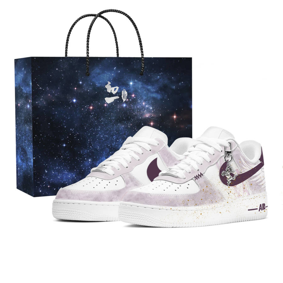 Nike Nike Air Force 1 Shopping Bag, Purple Wing Gilded Light CNY Horse Year Collection, New Year's Day Culture CH