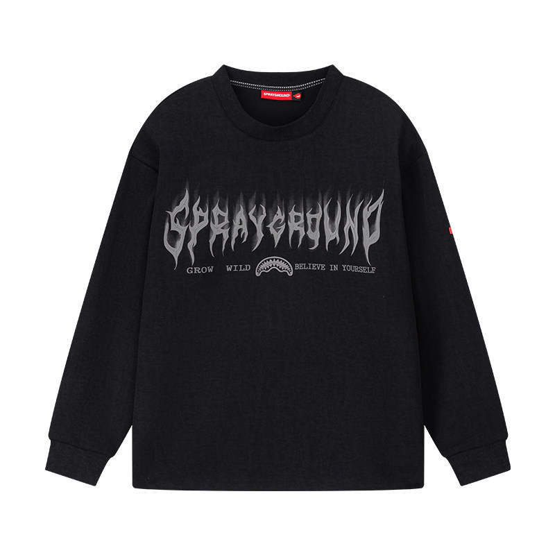SPRAYGROUND Sweatshirts Unisex Black Crew Neck Moderate
