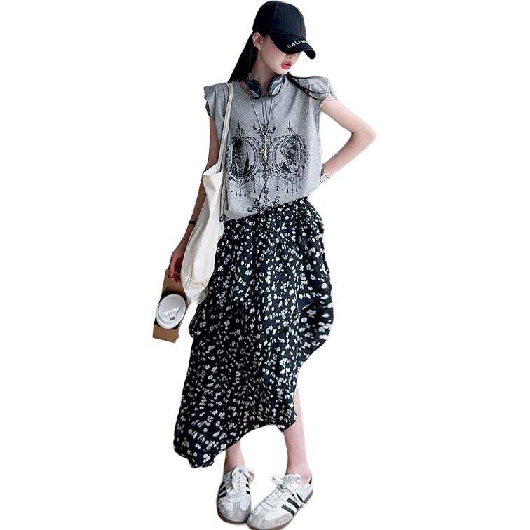 Lanza Lanza Kids Two Piece Skirt Sets Crew Neck Mid Length