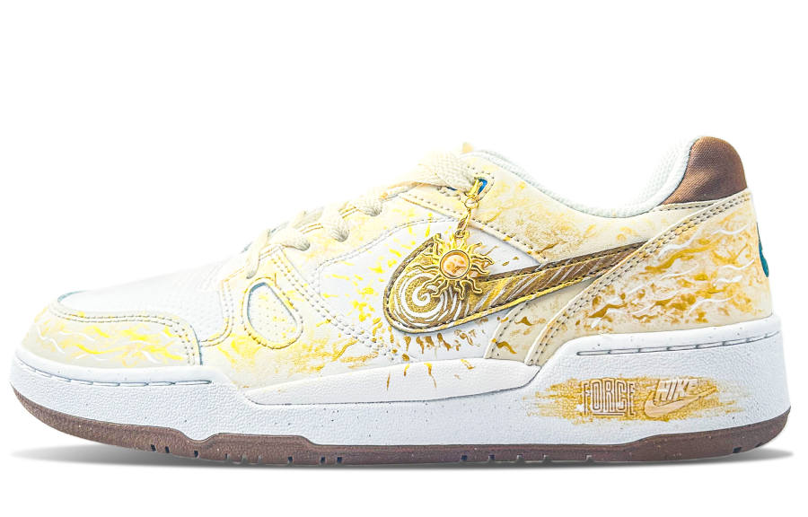 Nike Nike Full Force Abrasion Resistant Breathable Low top Skateboard Shoes Men's Gold