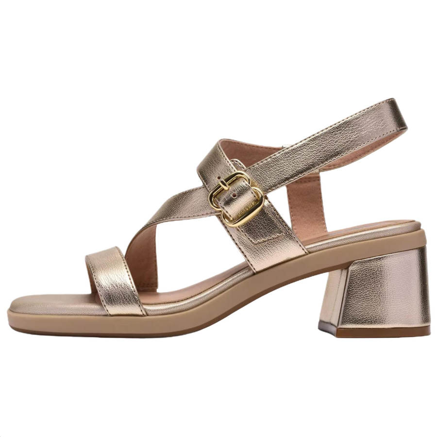 Clarks Jaylan Sol One Strap Sandals 5CM Women's Gold