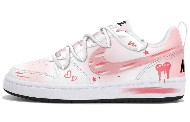 Nike Nike Court Borough Low top Kids' Skateboarding Shoes White Pink Teenagers