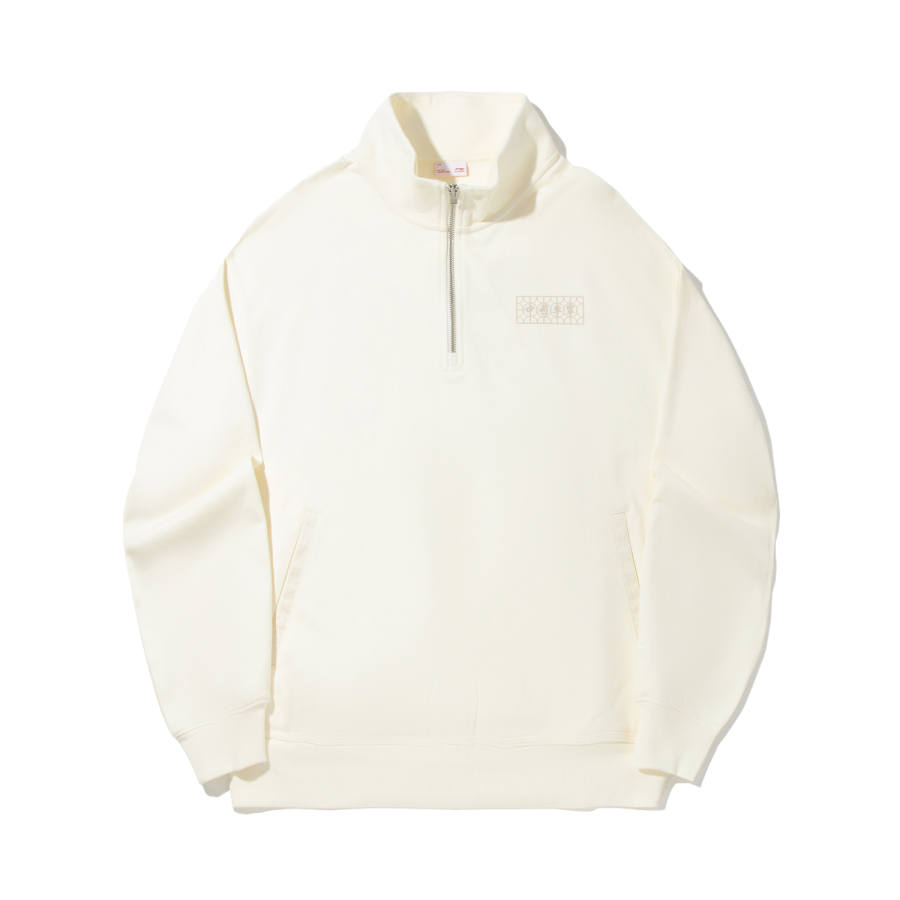 Li-Ning Li Ning Sweatshirts Unisex Ecru Stand Collar Moderate Regular