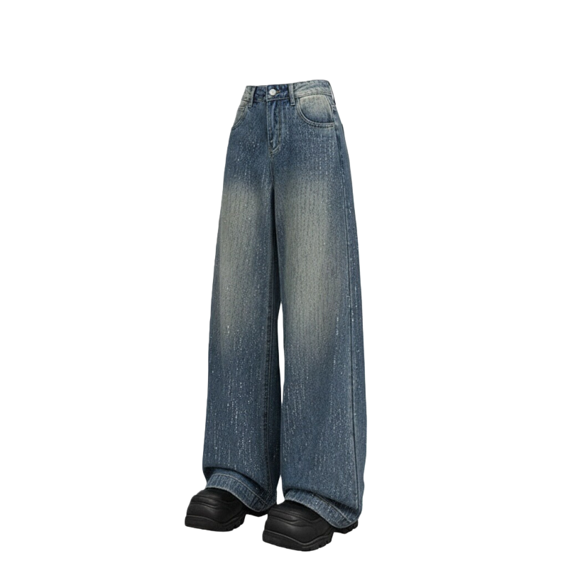 Sugarfunk Jeans Women's Blue Moderate Wide Leg Pants