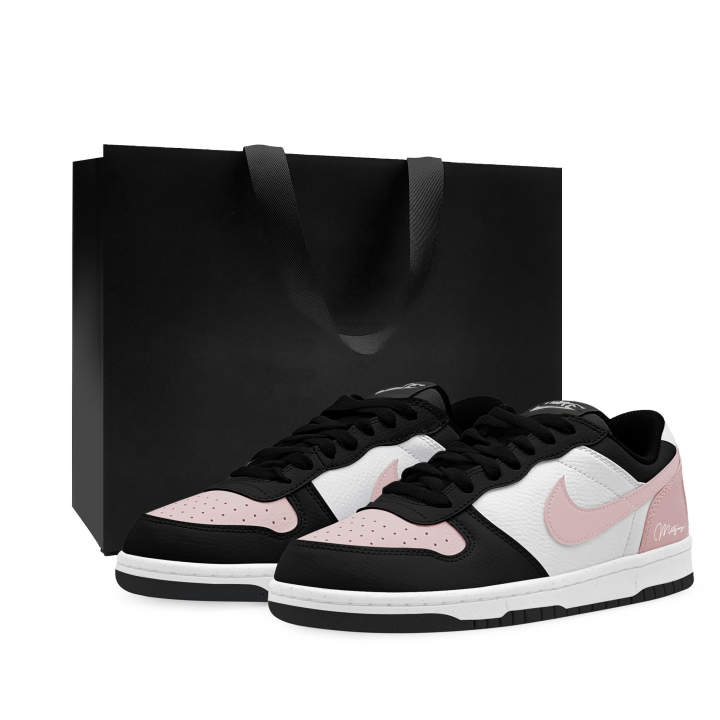 Nike Nike Big Low Lu Cushioning Abrasion Resistant Slip Resistant Low top Skateboard Shoes Unisex Black Pink