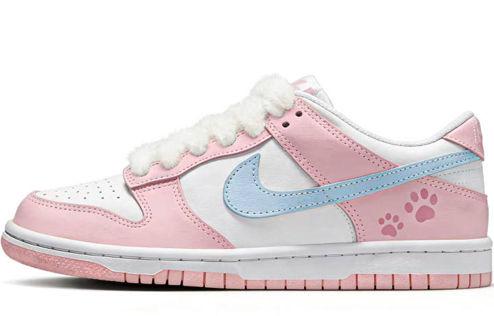 Nike Nike Dunk Low Junior Pink Cat Paw, Cute, Sweet Girl, Dopamine Dressing, Valentine's Day Special Abrasion Resistant