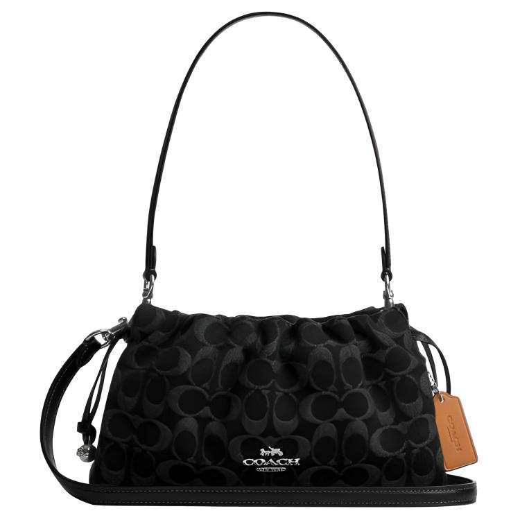 COACH Faye Classic Denim Combined With Smooth And Vegetable Tanned Leather Shoulder Bag, Crossbody Bag Medium Women's