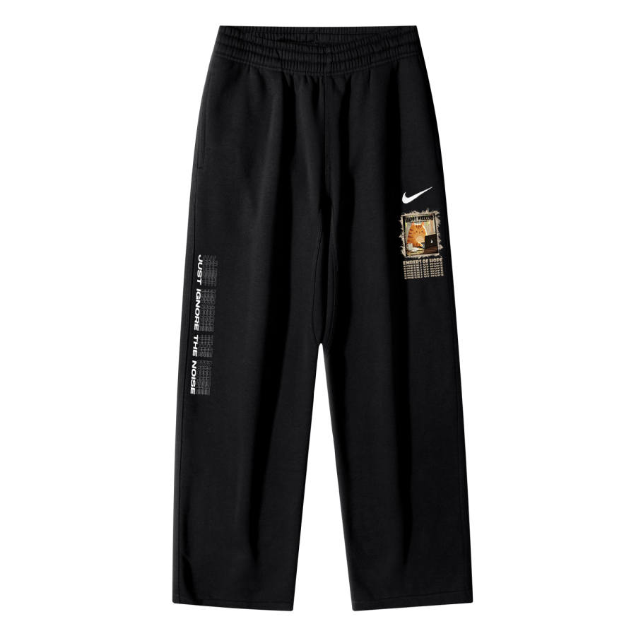 Nike Nike Casual Kitten AS Club OH Pant Swoosh NF Logo Breathable Fleece Lined Straight Fit Thick Knitted Sweatpants Unisex