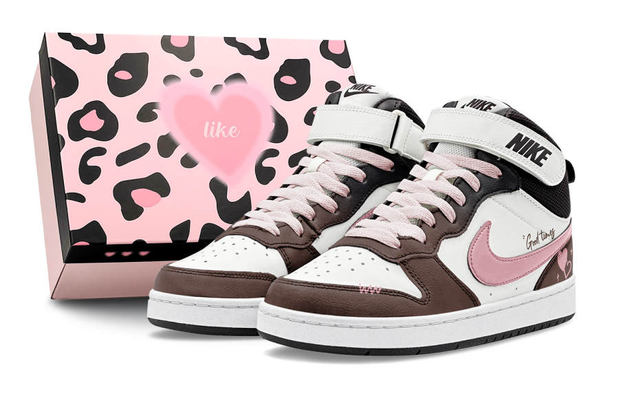 Nike Nike Court Borough 2 Romantic Treat, Cocoa Milk Bubble, Couple's, Sweet Style Elegant, Girly