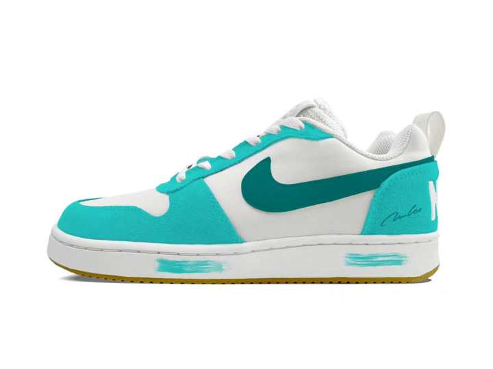 Nike Nike Court Borough Light Lemon Cloud Floral, Custom Leather Abrasion Resistant Slip Resistant Low top Skateboard Shoes