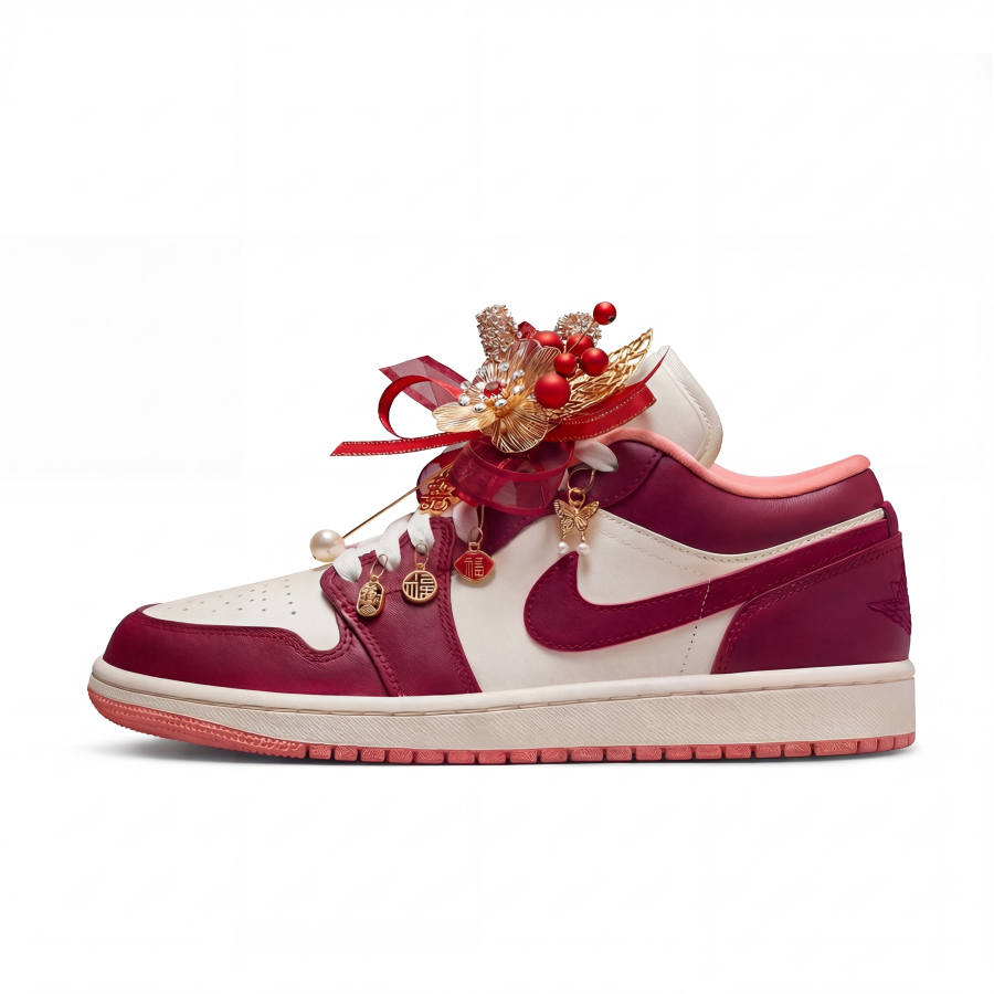 Jordan Jordan Air Jordan 1 Horse Year CNY Wedding Shoes, Three Times Lab, United Hearts, Red Dress Welcoming Blessings