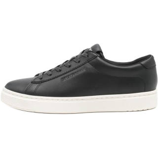 EMPORIO ARMANI Leather Low top Skateboard Shoes Men's Black