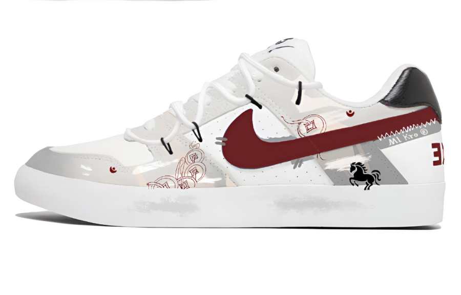 Nike Nike SB Delta Instant Prosperity Synthetic Leather Abrasion Resistant Low top Skateboard Shoes Unisex White Gray
