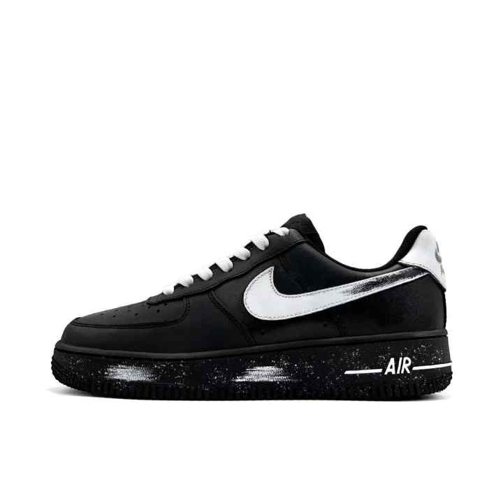 Nike Nike Air Force 1 Black Tide White Blade Leather Cushioning Abrasion Resistant Low top Skateboard Shoes Unisex