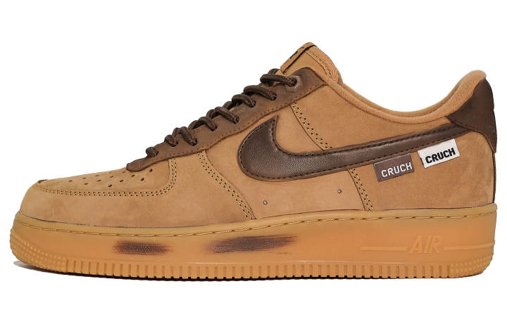 Nike Nike Air Force 1 Cushioning Low top Skateboard Shoes Unisex Dark Brown