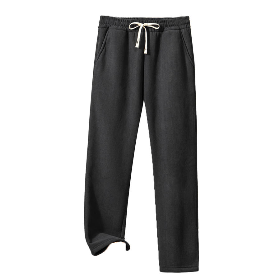 Hodo Casual Pants Men's Thickened And Fleece Lined Straight Fit Pants
