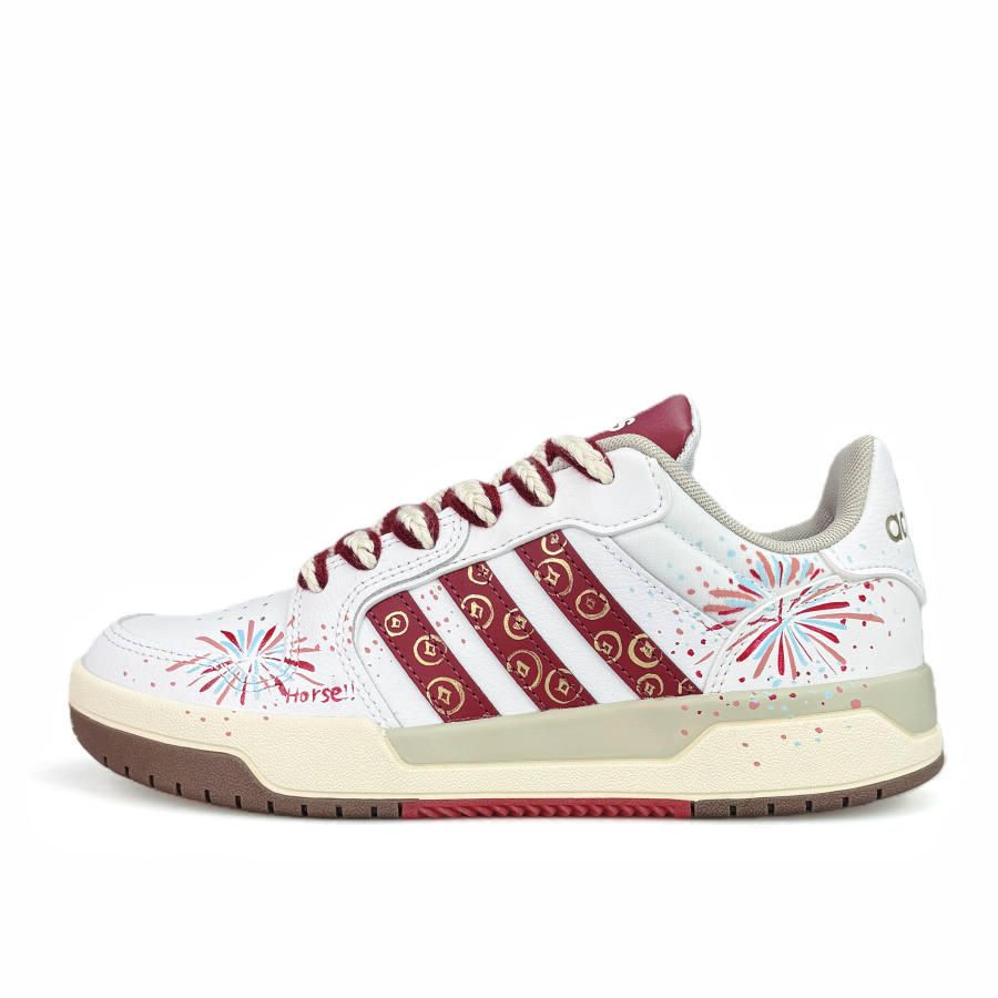 Adidas Neo Entrap Seasonal Flower Blaze Low top Skateboard Shoes Unisex White Red