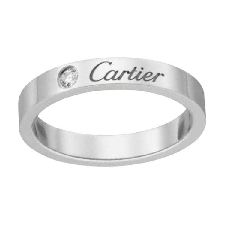 CARTIER C DE CARTIER Platinum Diamond Rings Unisex White Gold