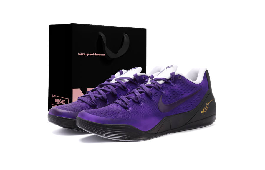 Nike Nike Kobe 9 Textile, Leather Abrasion Resistant Low top Basketball Shoes Men's Black Purple