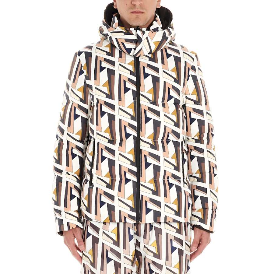 FENDI Jackets Men's Multicolor Hooded Non Detachable Moderate Other