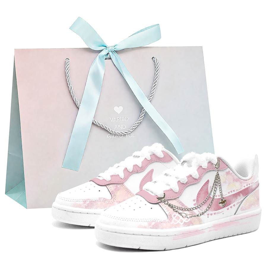 Nike Nike Court Borough 2 Celtic Heart Chain, Made By Gabbe Leather Low top Kids' Skateboarding Shoes Pink Unisex
