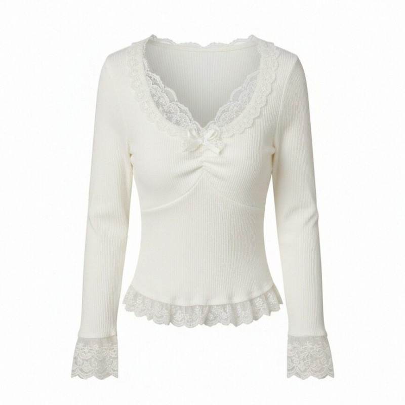 Sugarfunk Knitwear Women's Apricot V Neck Moderate Other