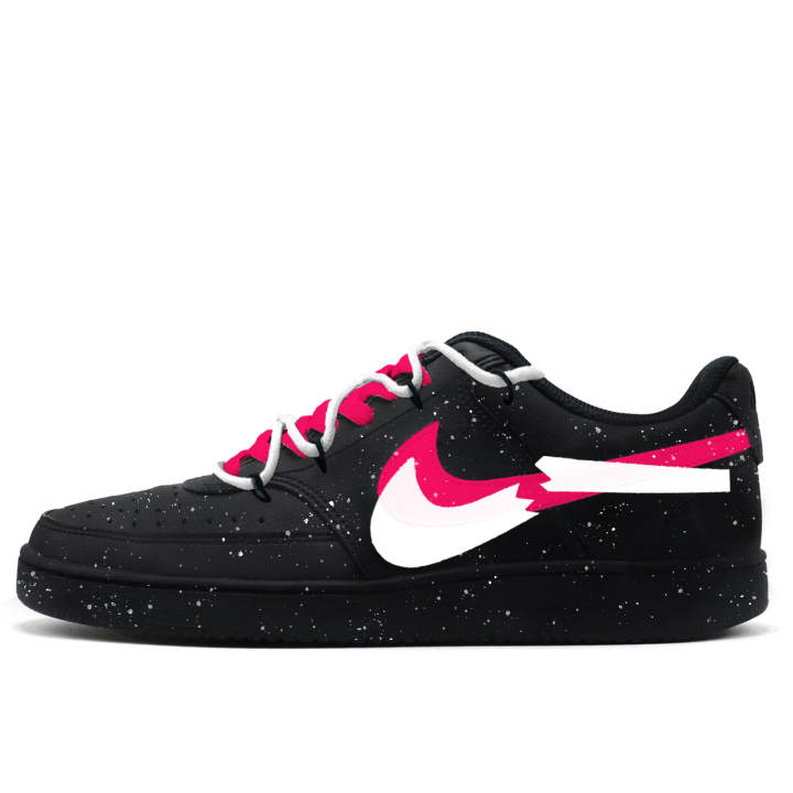 Nike Nike Court Vision 1 Rose Red Starlight Synthetic Leather Low top Skateboard Shoes Unisex Black Pink