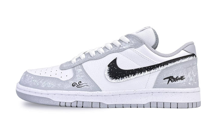 Nike Nike Big Abrasion Resistant Slip Resistant Abrasion Resistant Slip Resistant Low top Skateboard Shoes Men's White Gray