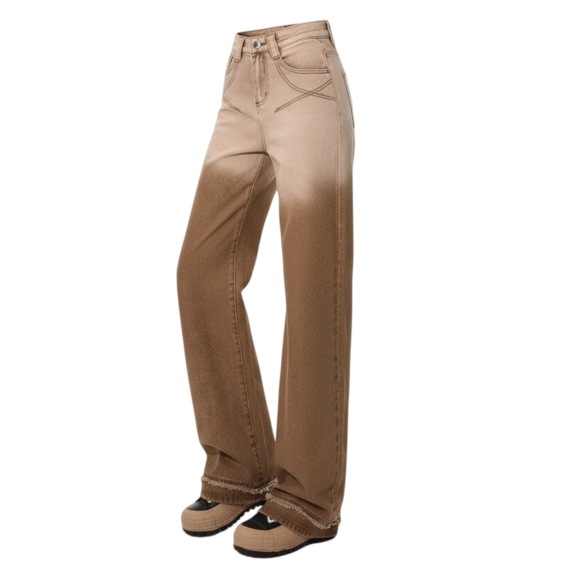 Sugarfunk Jeans Women's Brown Moderate Wide Leg Pants