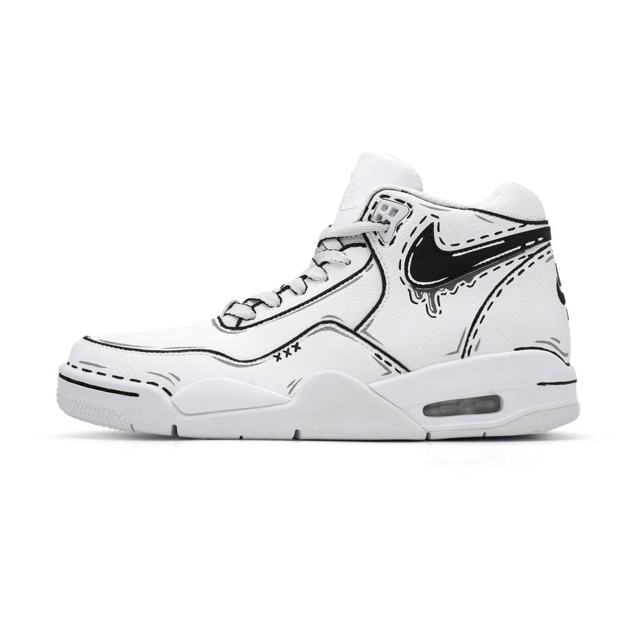 Nike Nike Flight Legacy Manga Artist High top Vintage Basketball Shoes Men's Black White