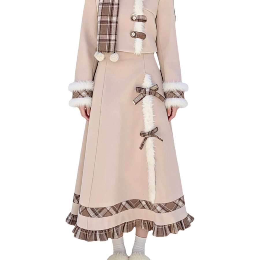 VENICEW Two Piece Skirt Sets Women's Moderate Mid Length