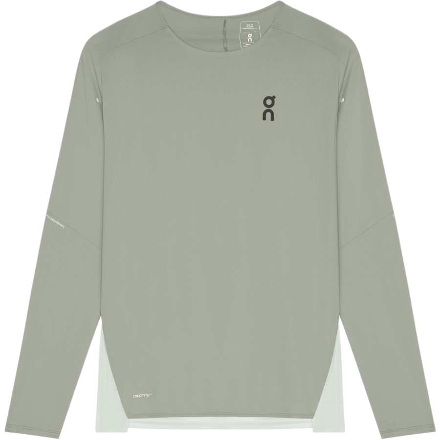 On On Performance T Shirts Men's Gray Green Crew Neck
