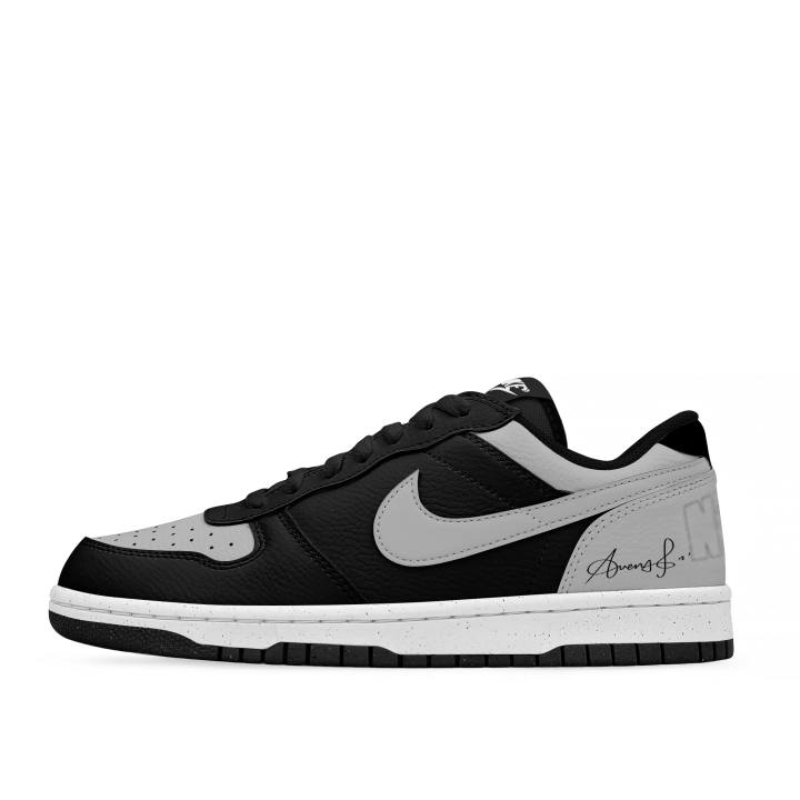Nike Nike Big Low Lu Cushioning Abrasion Resistant Slip Resistant Low top Skateboard Shoes Unisex Black Gray