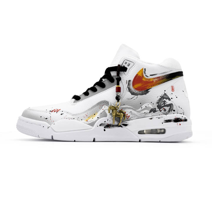 Nike Nike Flight Legacy White Steed Inkstep Abrasion Resistant Coverage Support Height Increasing High top