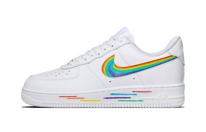 Nike Nike Air Force 1 Rainbow Cow Leather Abrasion Resistant Abrasion Resistant Low top Skateboard Shoes Unisex Multicolor