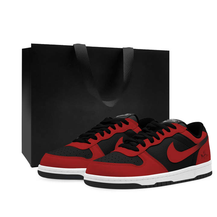 Nike Nike Big Low Lu Cushioning Abrasion Resistant Slip Resistant Low top Skateboard Shoes Unisex Black Red