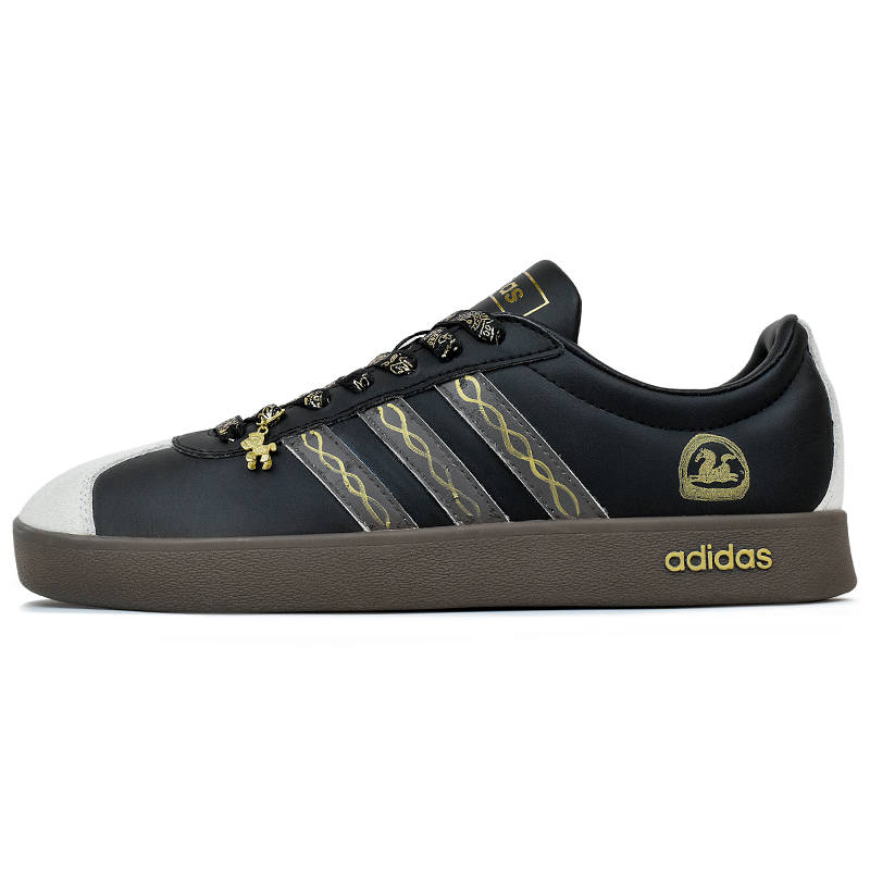 Adidas Adidas VL COURT 2.0 Abrasion Resistant Low top Skateboard Shoes Unisex Gold Black