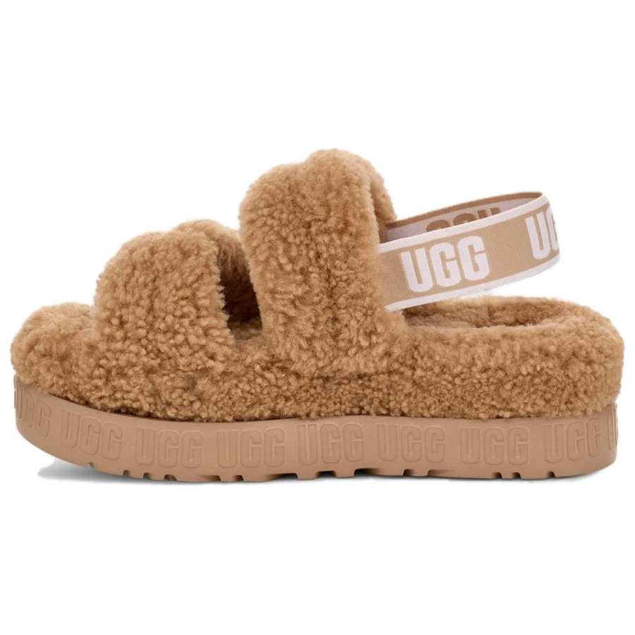 UGG Fashion, Minimalist Style Fleece Lined Mules One Strap Sandals Women's Sand
