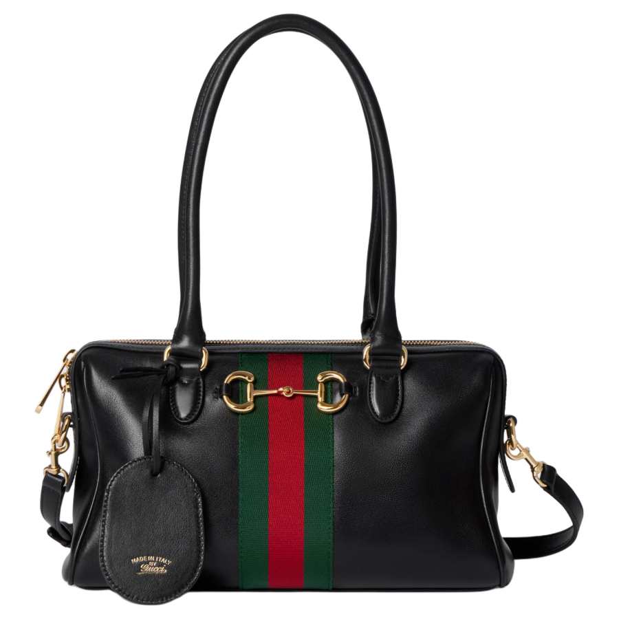 GUCCI Leather Handbag, Shoulder Bag Medium Women's Black