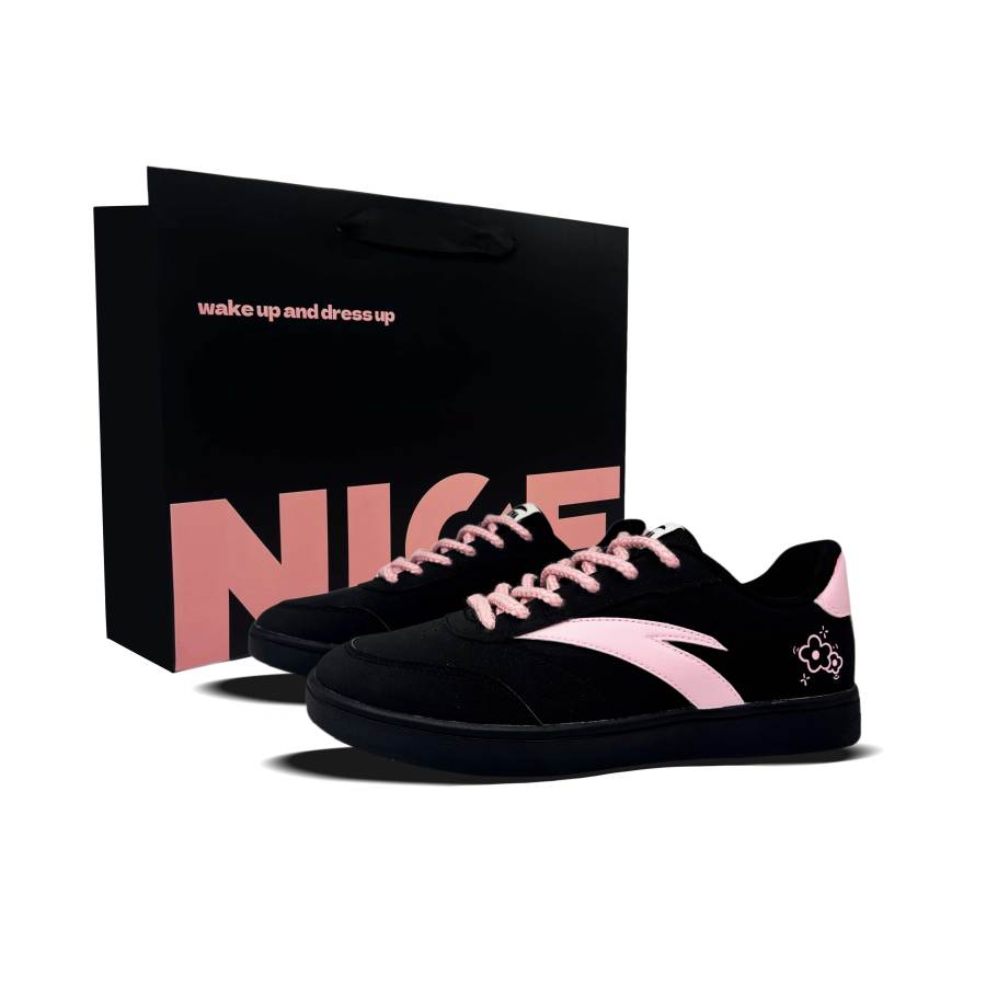 Anta Active Low top German Army Trainers, Skateboard Shoes Women's Black Pink