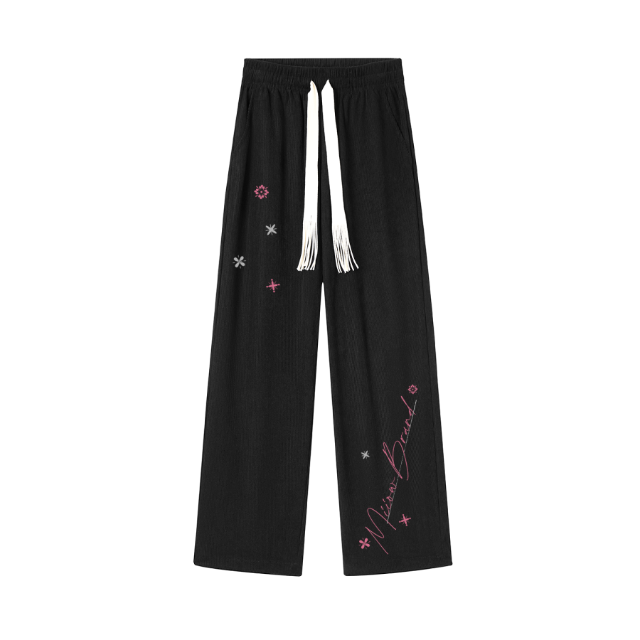 MIIOW Casual Pants Unisex Moderate Straight Fit Pants