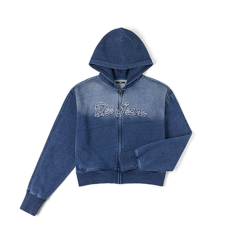Lee Sweatshirts Women's Indigo Hooded Moderate Cardigan