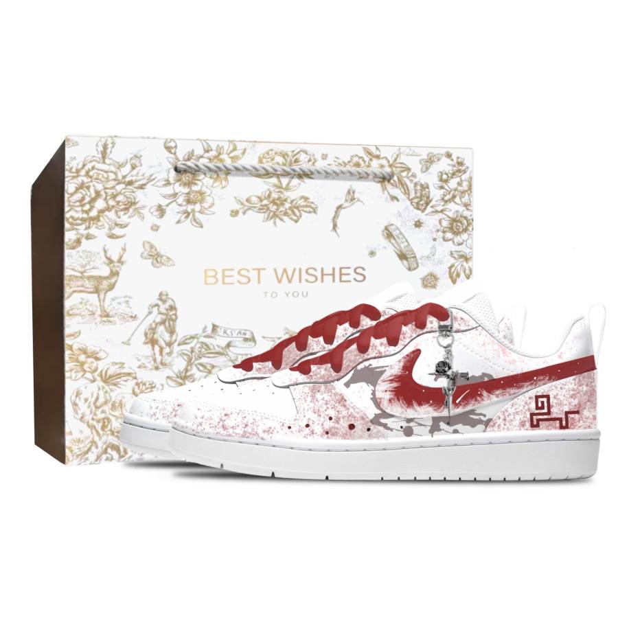 Nike Nike Court Borough Gold Time Red Slip Resistant, Abrasion Resistant, Breathable