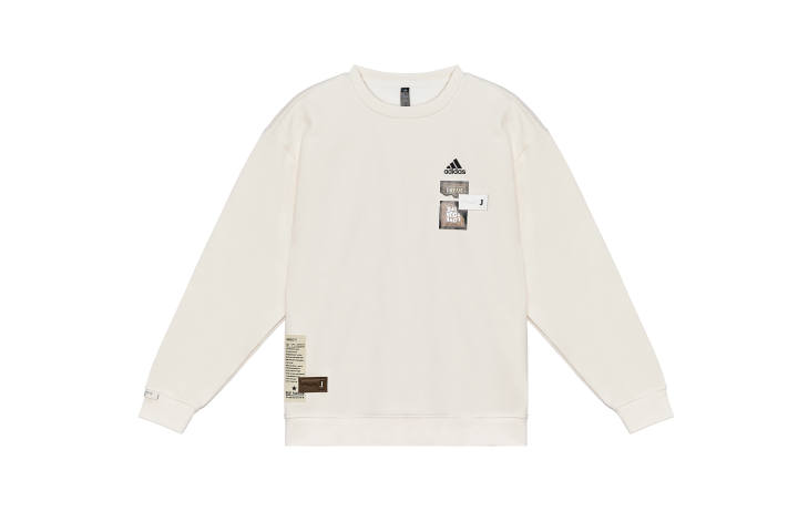 Adidas Adidas LABEL Sweatshirts Unisex White Crew Neck Moderate Regular