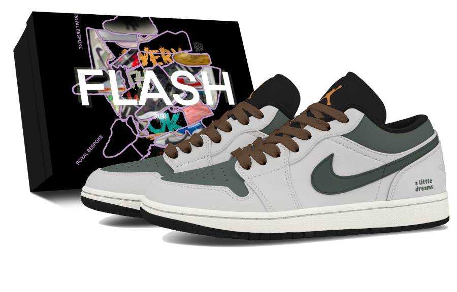 Jordan Jordan Air Jordan 1 Dream Shadow Woman Leather Slip Resistant Abrasion Resistant Low top Children's Basketball Shoes