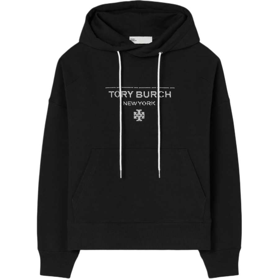 TORY BURCH Sweatshirts Women's Black Hooded Moderate Regular