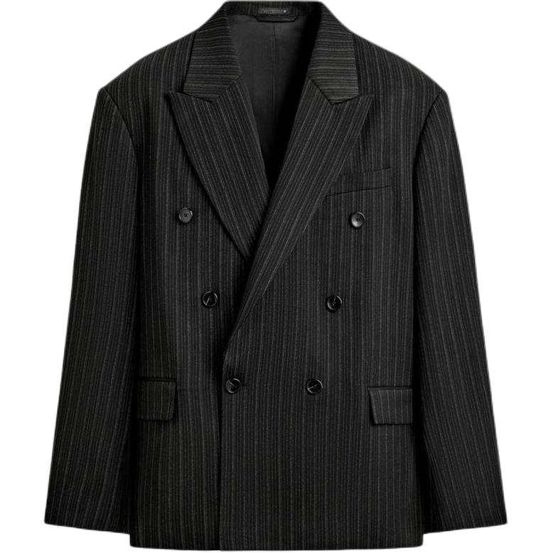 ZARA Business Suits Men's Black Lapel Moderate