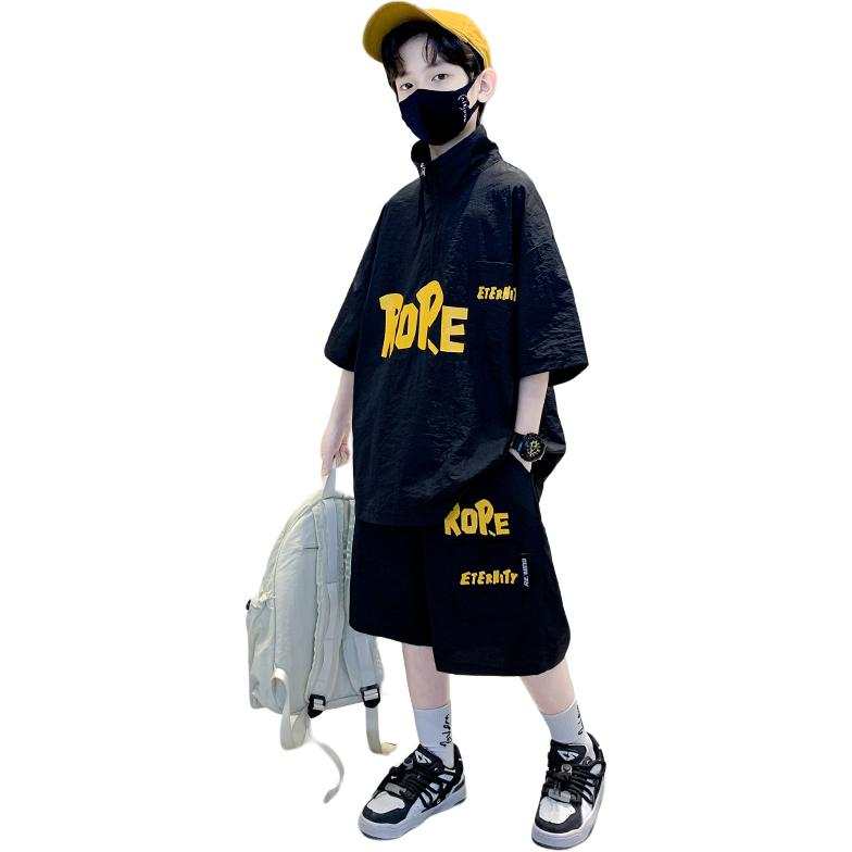 Lanza Casual Suit Summer Black Beige Teenagers