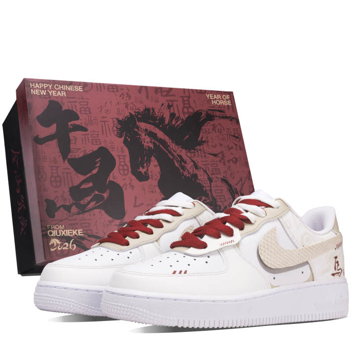 Nike Nike Air Force 1 JINMAIYINGFU, Box Leather Abrasion Resistant Slip Resistant Abrasion Resistant Slip Resistant Low top