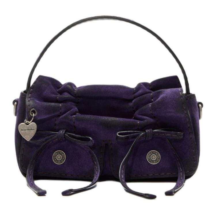Acne Studios Calfskin Crossbody Handbag Extra Mini Women's Purple